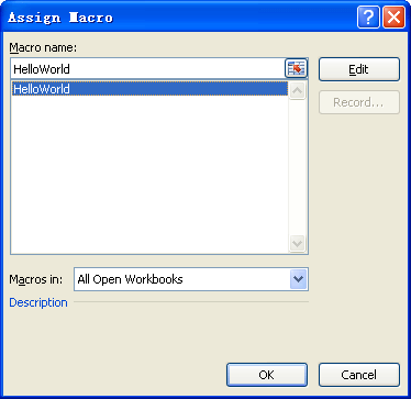 assign a macro to a button using vba