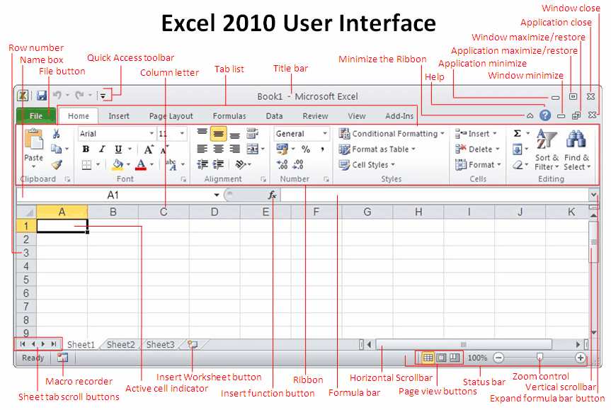 Excel 2010 User interface