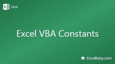 Excel VBA Constants