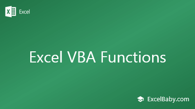 Excel VBA Functions