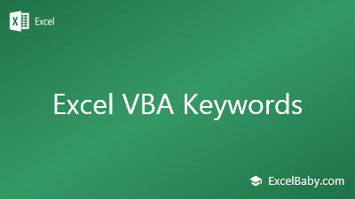 Excel VBA Keywords