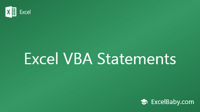 Excel VBA Statements