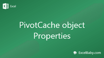PivotCache object Properties