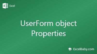 UserForm object Properties
