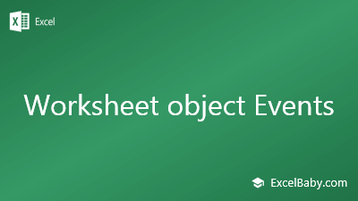 Worksheet object Events