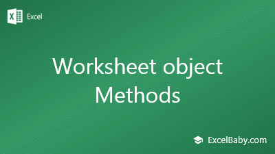 Worksheet object Methods