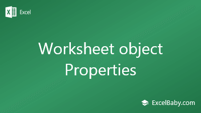 Worksheet object Properties