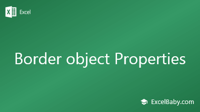 Border object Properties