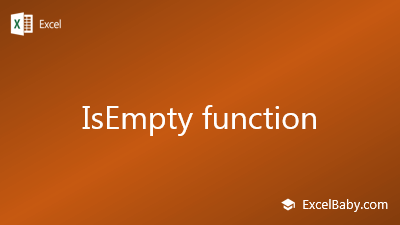 IsEmpty function Archives - ExcelBaby