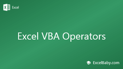 Excel VBA Operators