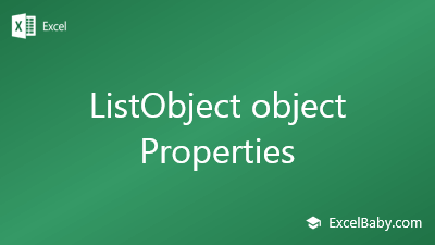 ListObject object Properties