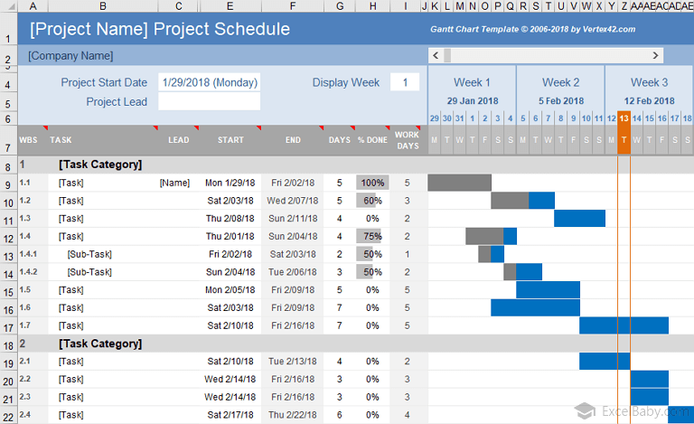 gantt chart template