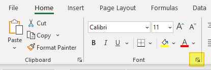 font dialog box launcher